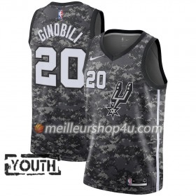 Maillot Basket Enfant San Antonio Spurs Manu Ginobili 20 Nike City Edition Noir Swingman